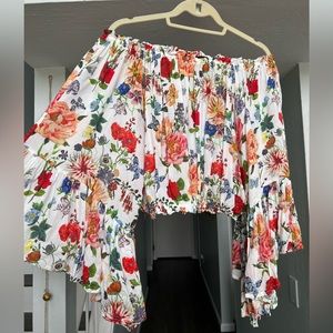 VICI collection floral off the shoulder blouse